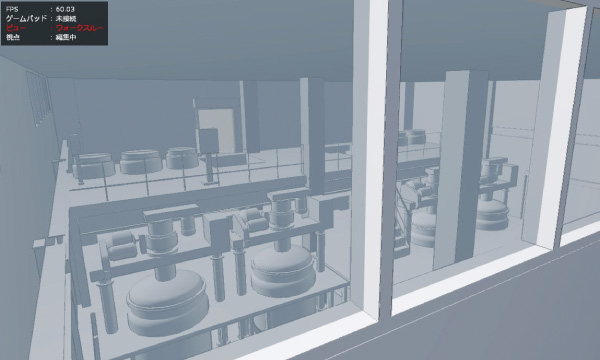 図版：見学者通路からの視線確認（BIMモデルから作成）