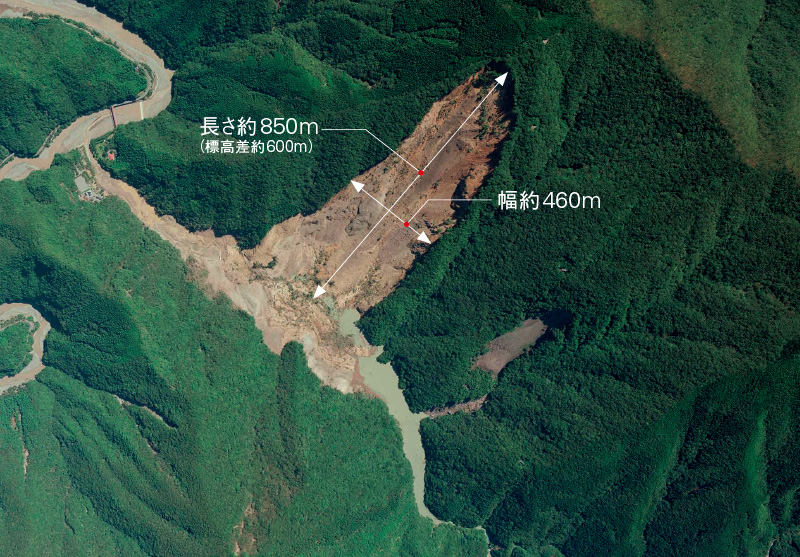 図版：被災直後の赤谷地区