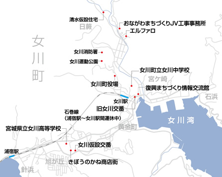 地図：女川町