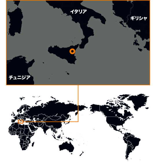 地図：エトナ山・イタリア