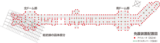 図：免震装置配置図