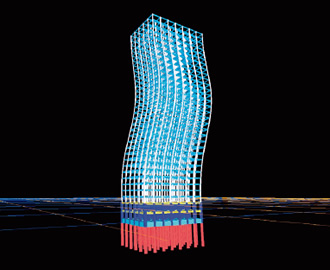 図版：高層建物の地震応答評価システム