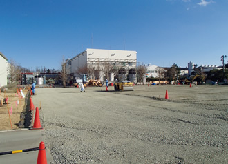 写真：保管場施設施工の様子