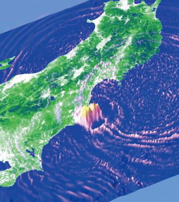 図版：東北地方・太平洋沖地震の波動伝播解析