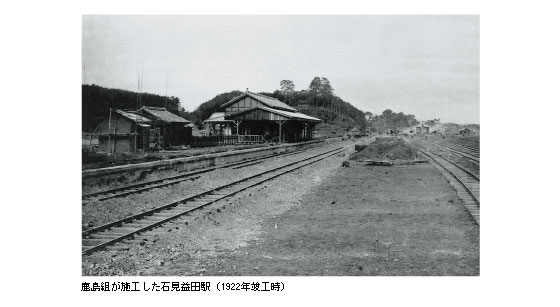 鹿島組が施工した石見益田駅（1922年竣工時）