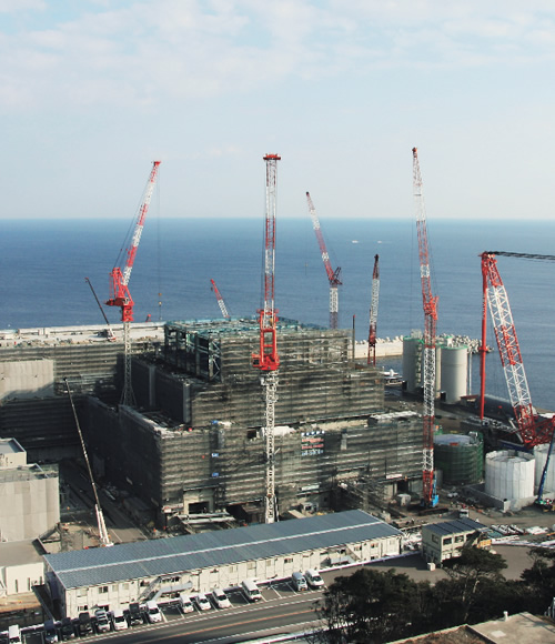 着々と工事が進む島根原子力発電所3号機の写真