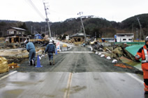 写真：応急復旧が完了した道路