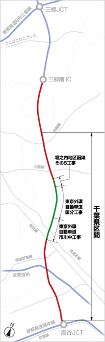 図版：東京外かく環状道路地図