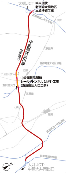 図版：首都高速道路中央環状線地図