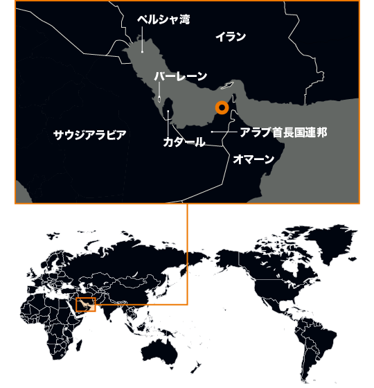 地図：ドバイ，アラブ首長国連邦