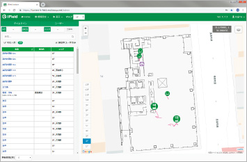図版：資機材位置のリアルタイム表示画面