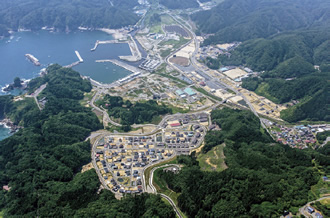 写真：宮古市田老地区震災復興事業の対象エリア全景