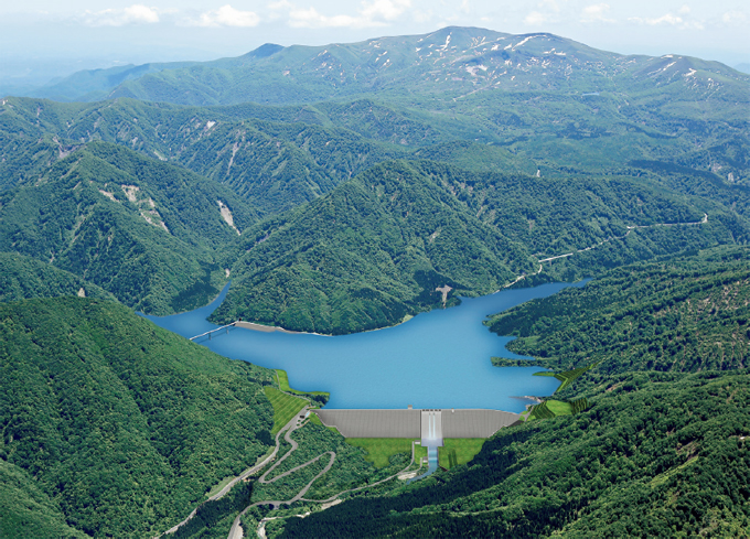 写真：成瀬ダムの完成予想図