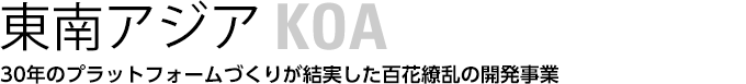 東南アジア　30年のプラットフォームづくりが結実した百花繚乱の開発事業