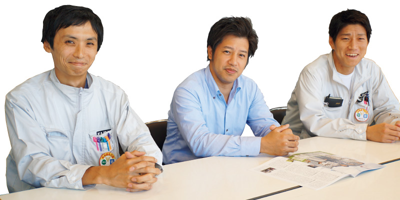 写真：左から石川勇太郎さん，鹿田康晴さん，赤松政成さん