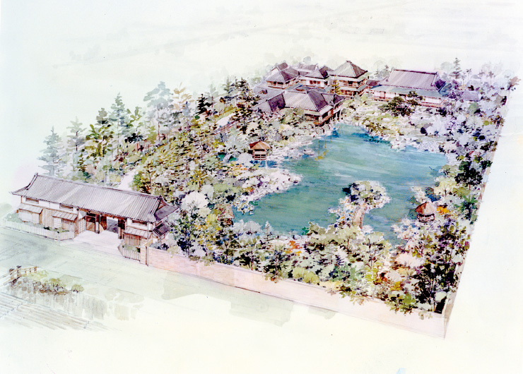 図版：深川鹿島邸全景。現在はドーミー木場，テラハウス木場が建つ