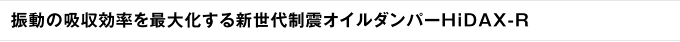 振動の吸収効率を最大化する新世代制震オイルダンパーHiDAX-R