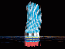 図版：杭基礎の超高層建物に適用した一体解析シミュレーション