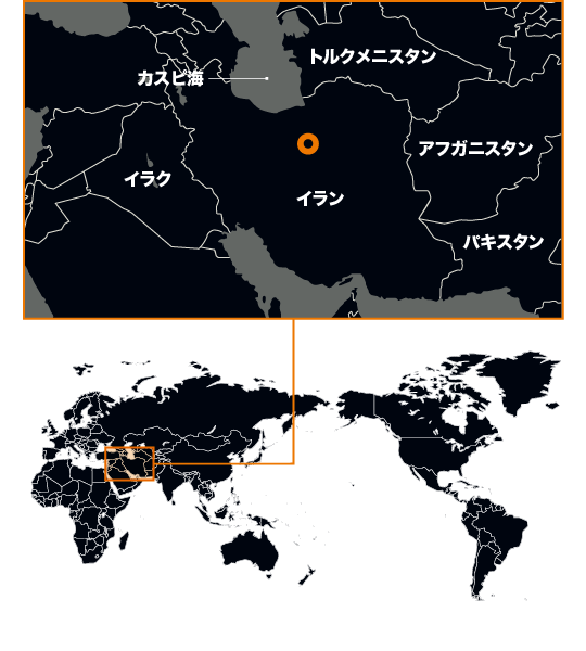 地図：カヴィール砂漠，イラン