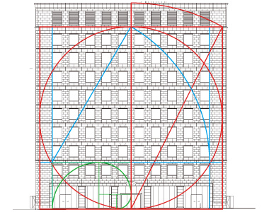 図版：黄金比による立面構成