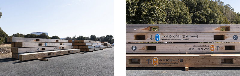 図版：大屋根リングで使用された木材