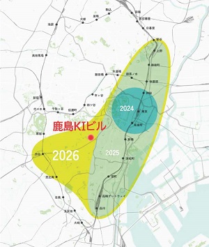 図版：鹿島KIビルの地図