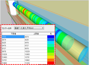 施工情報による色分け表示