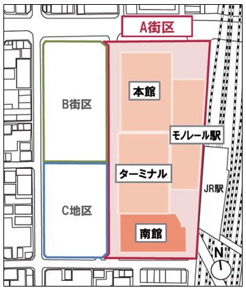 A街区全体竣工後配置図