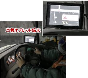 運転席のタブレット端末設置状況