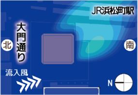 建物頂部における粉塵飛散の
シミュレーション
