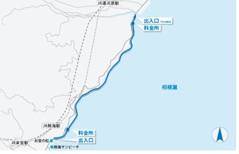 熱海ビーチライン位置図