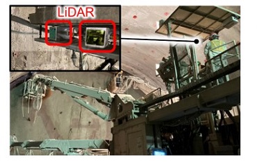 図版：LiDARを搭載した吹付け機