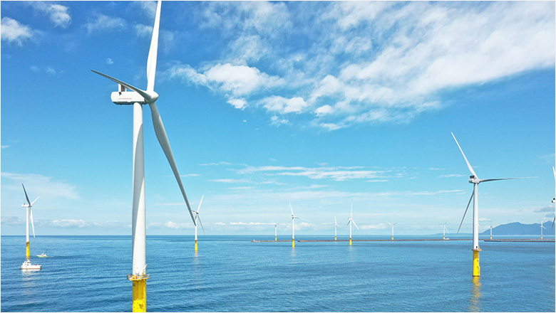 再生可能エネルギーの普及へ 国内初の商用洋上風力発電施設を建設