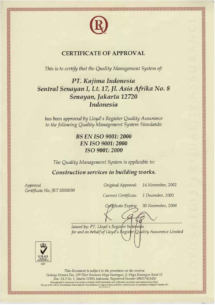 LRQA ISO9001 Certificate
