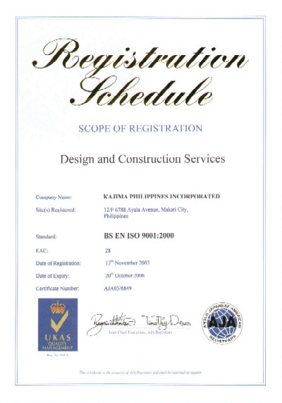 AJA ISO9001 Certificate