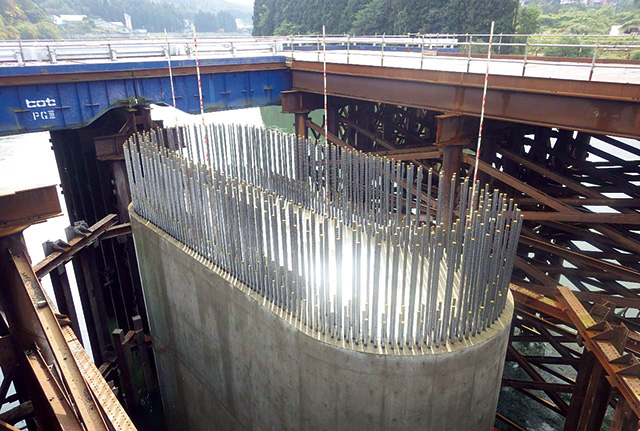 主要地方道 新発田津川線白川道路 （仮称）白川大橋下部工（P1橋脚）工事