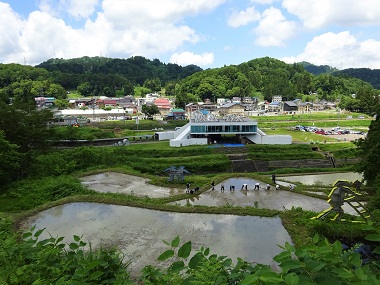 図版：田植えを行った「農舞台」エリアの棚田