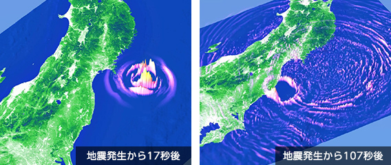 波動伝播解析結果の可視化（EW（東-西）成分）