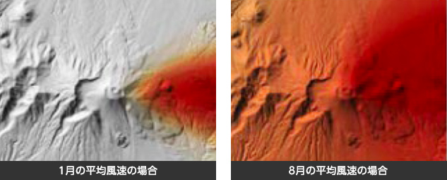 降灰分布図の例