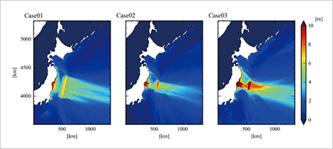 最高津波水位の計算例（東北地方太平洋沖地震）