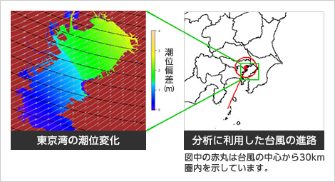 高潮ハザード分析結果の例