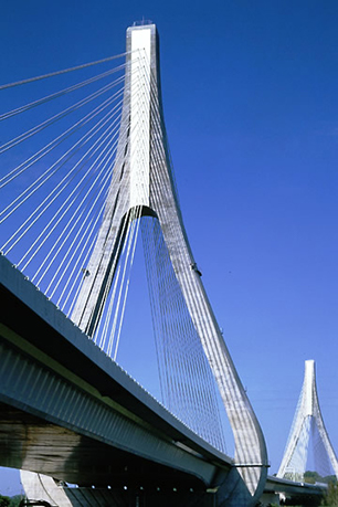図版：豊田アローズブリッジ（複合斜張橋）
