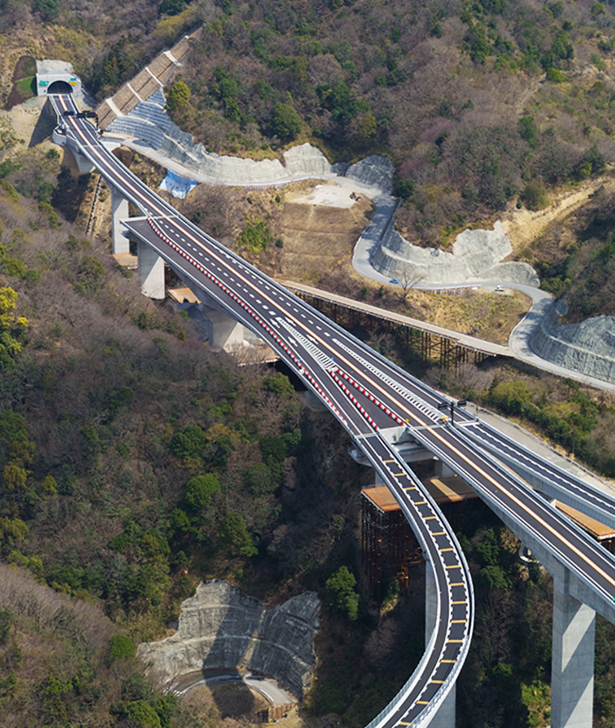 図版：雄ノ山高架橋（分合流部）（完成写真）