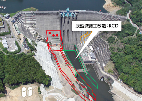 図版：（2）巡航RCD工法による既設減勢工改造