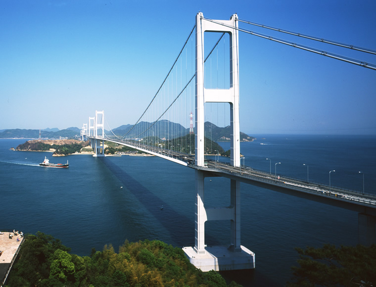 図版：来島海峡大橋（愛媛県1999年竣工）