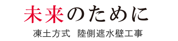 未来のために　凍土方式陸側遮水壁工事