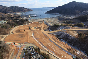 図版：女川駅周辺施工状況