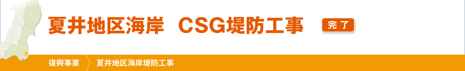 夏井地区海岸　CSG堤防工事