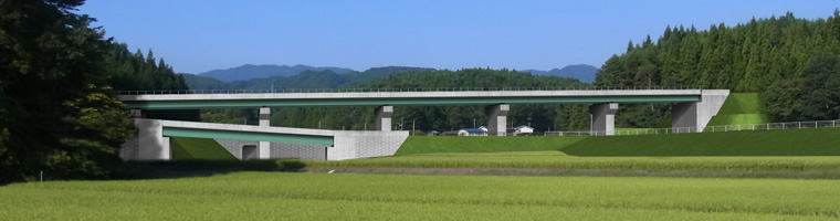 図版：野田IC橋　完成予想図