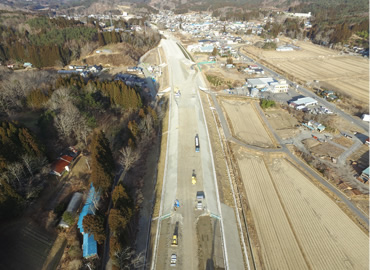 図版：宇部地区起点側の様子（ドローンによる撮影）